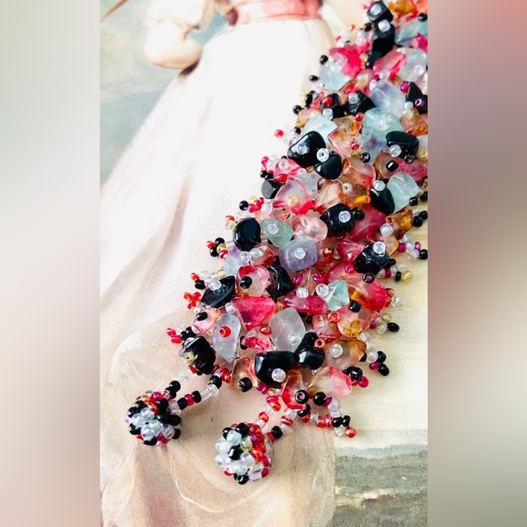 VINTAGE Natural Stones Nuggets Beads Handmade Bracelet Amethyst Aventurine - Picture 3 of 5